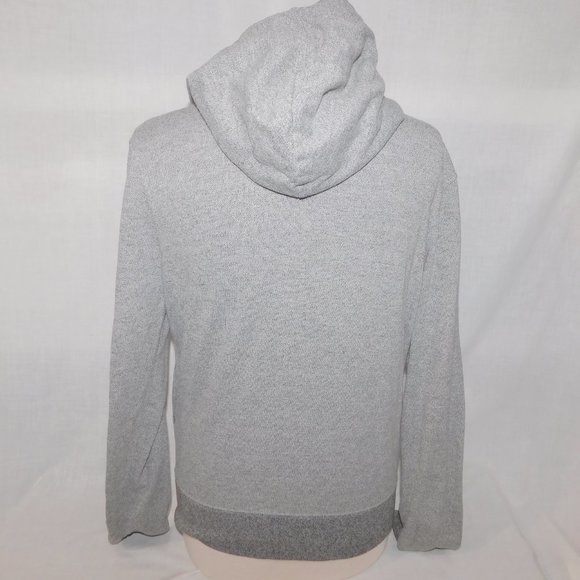 Roots womens M Gray Salt & Pepper Funnel Neck Cowl Hoodie Sweatshirt - Picture 9 of 10